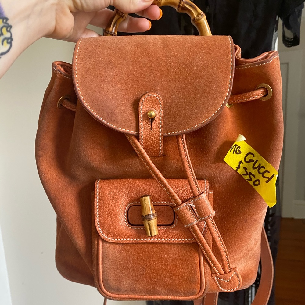Vintage Gucci Bamboo Handle Backpack